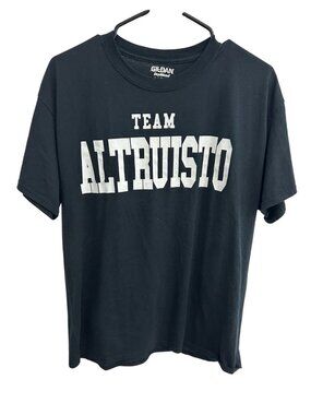 Gildan DryBlend Team Altruisto Graphic T-Shirt Black White Sz Large Essential